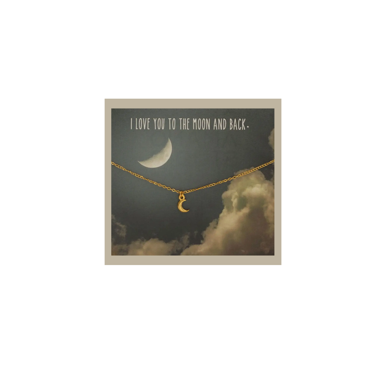 Love You To the Moon And Back Carded Necklace
