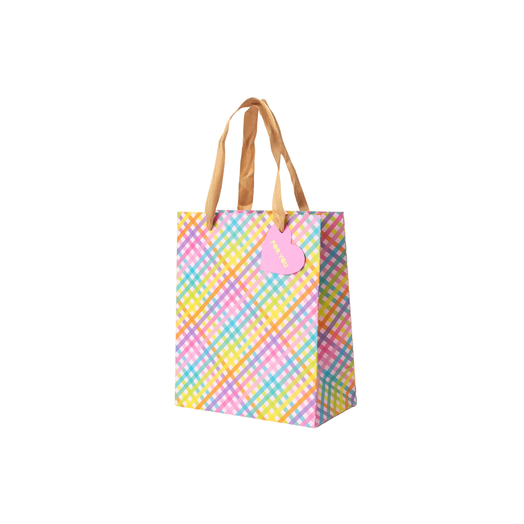 Colorful Gingham Gift Bag - Medium