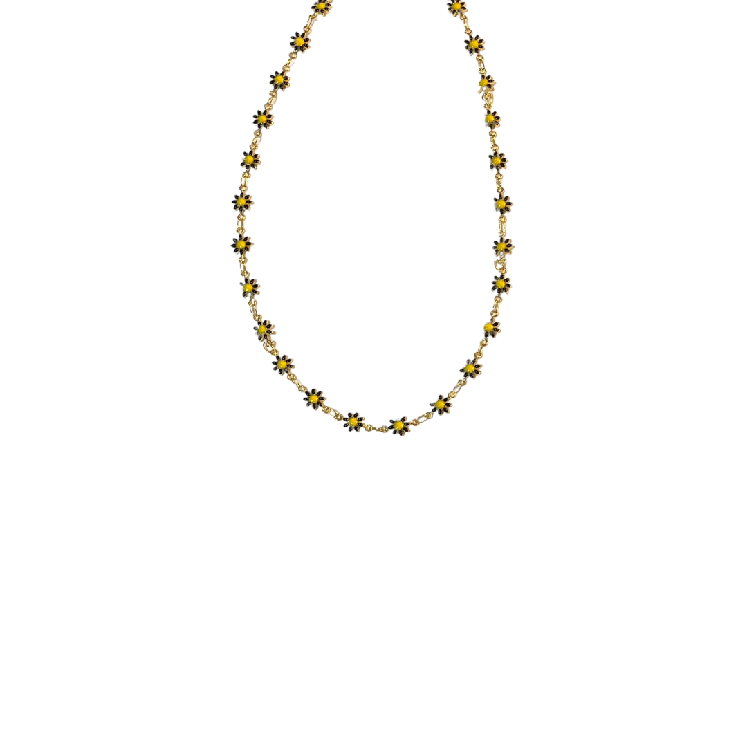 Black Flower Power Choker Necklace