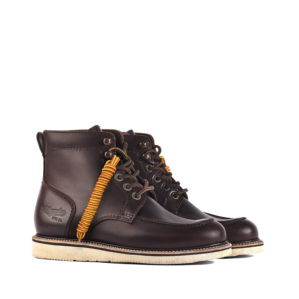 Milwaukee Boot Co. Bradford Moc Toe Boot - Dark Brown