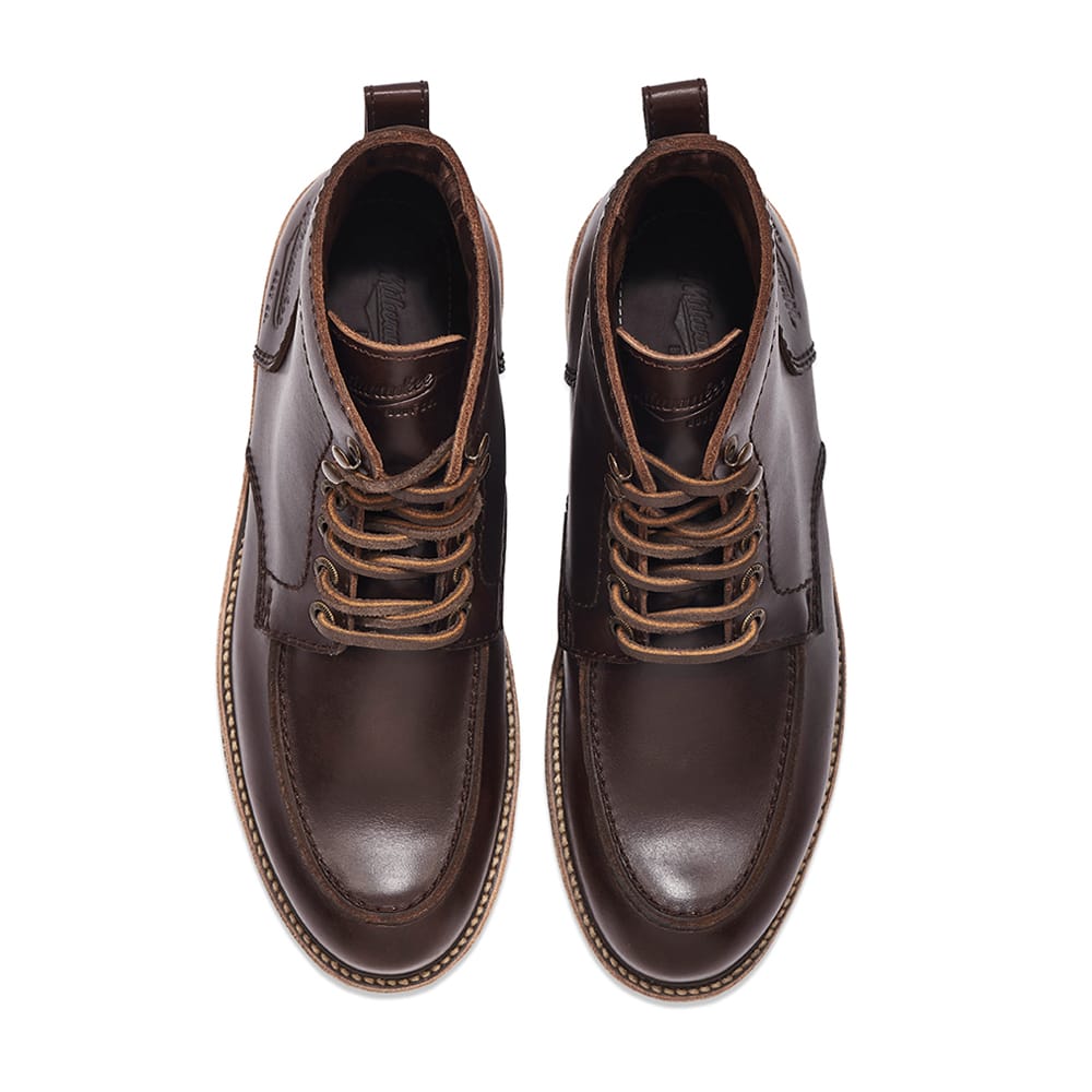 Milwaukee Boot Co. Bradford Moc Toe Boot - Dark Brown