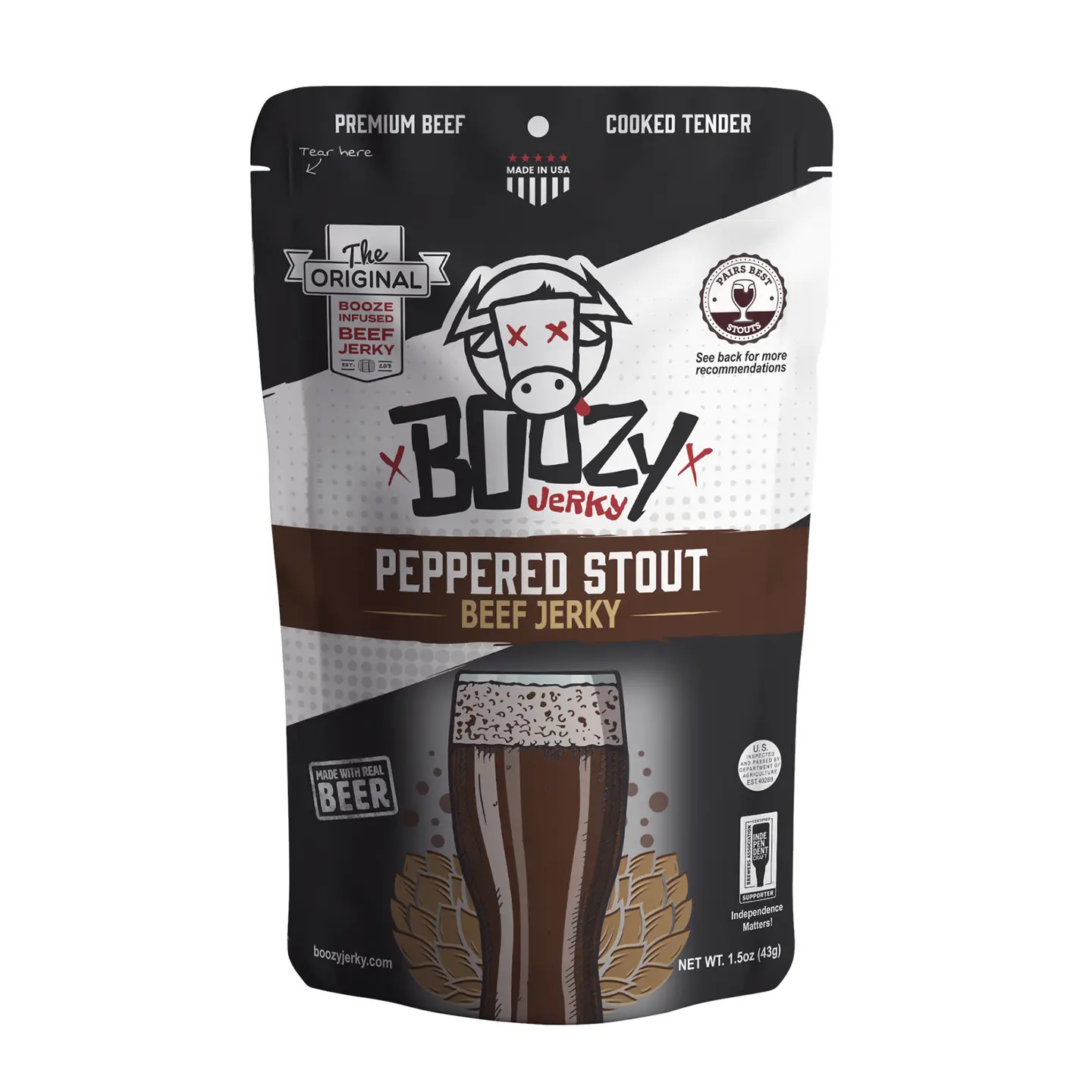 Boozy Jerky - Peppered Stout
