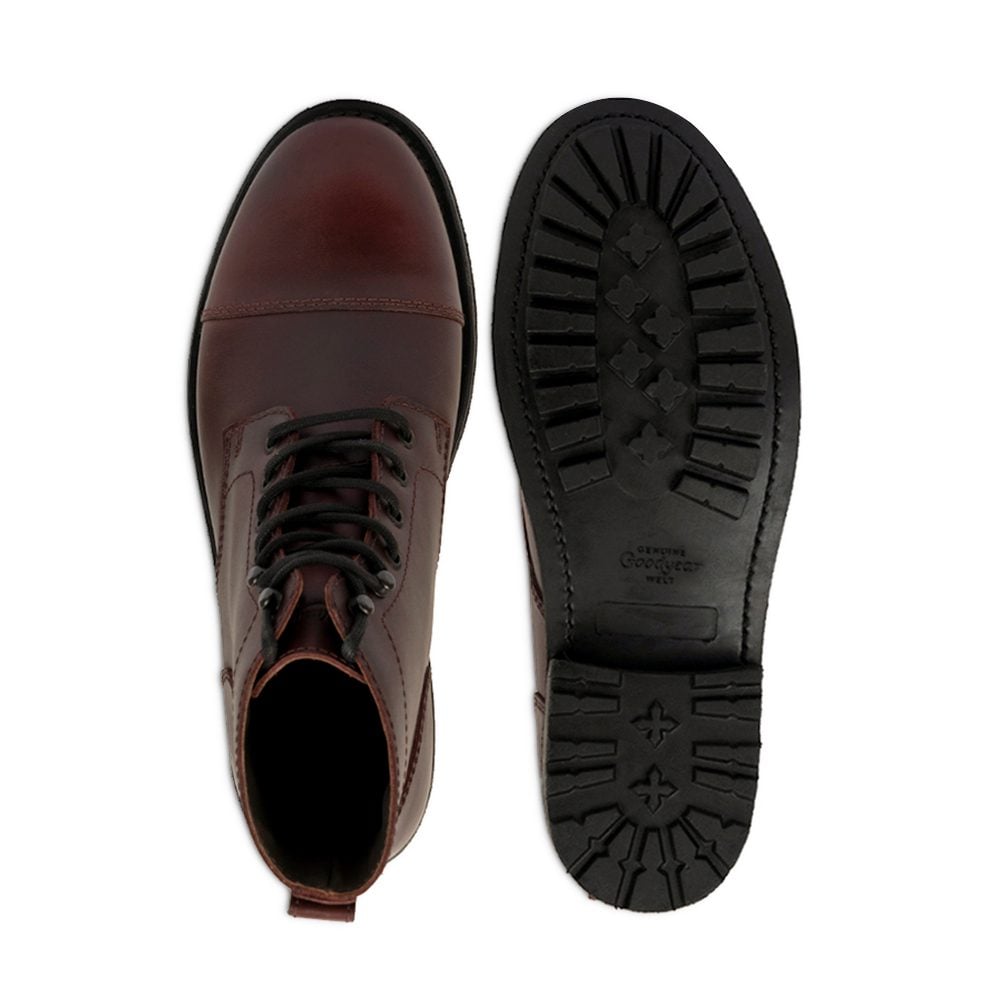 Milwaukee Boot Co. Pfister Cap Toe Boot - Oxblood
