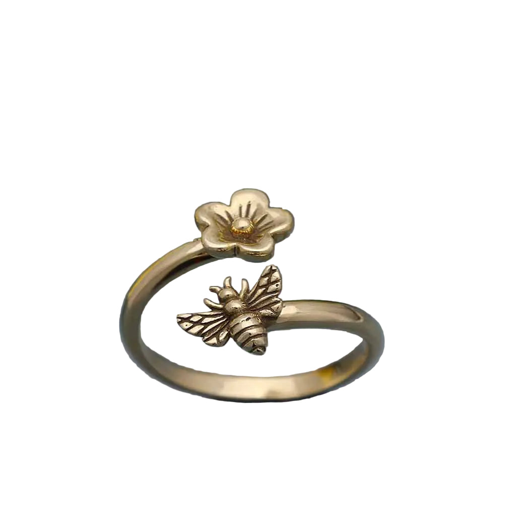 Adjustable Cherry Blossom Bee Ring