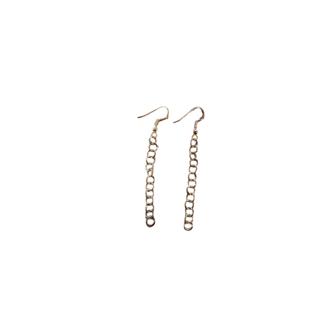 Gold Chain Link Drop Earrings - Small