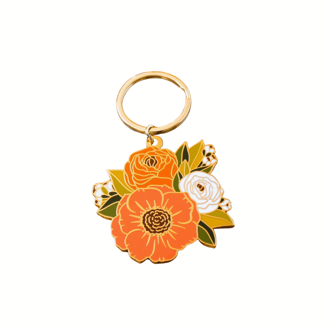 Fall Bouquet Metal Keychain