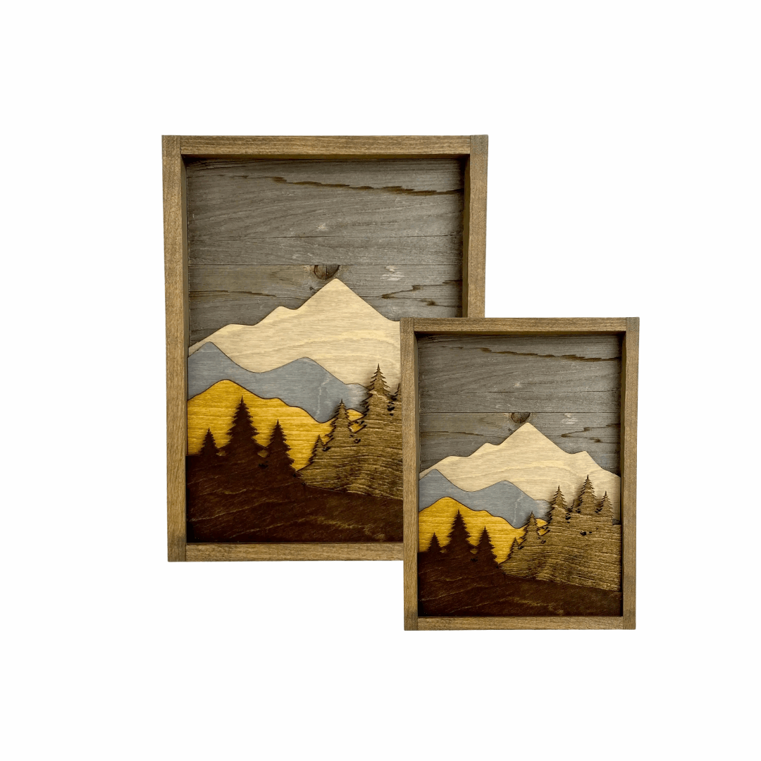 Layered Mountain + Pines Wall Hanging