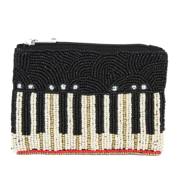 Piano Seed Beaded Coin Purse