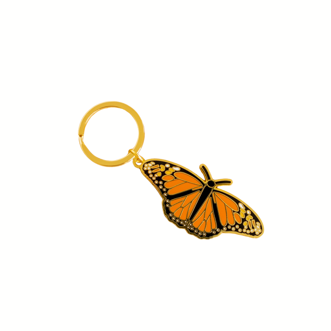 Monarch Butterfly Metal Keychain