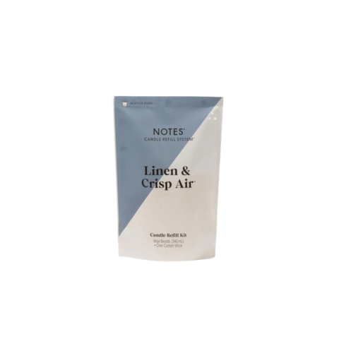 Notes Sustainable Candle Refill Kit - Linen and Crisp Air