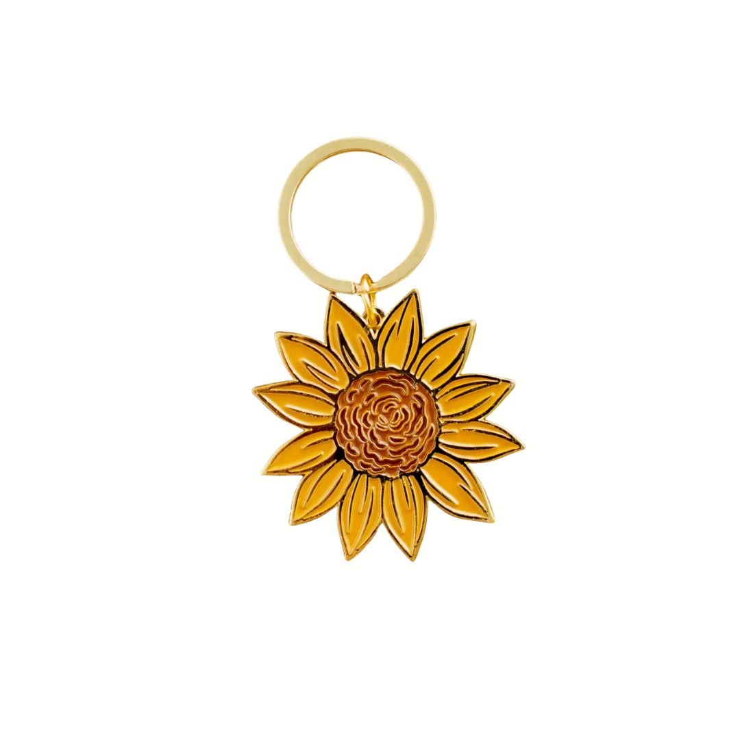 Sunflower Field Metal Keychain