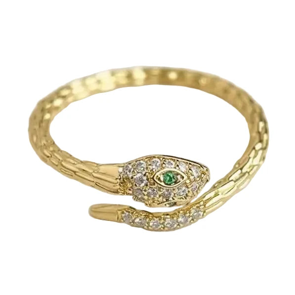 Gold Plated Snake Adjustable Ring