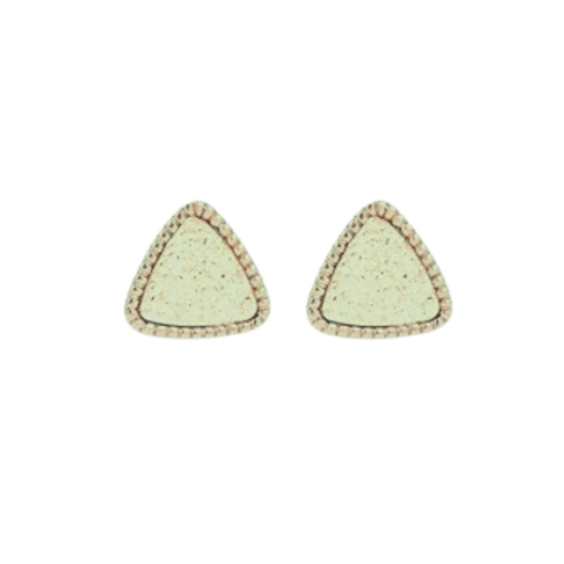 Green Triangle Druzy Stud Earrings