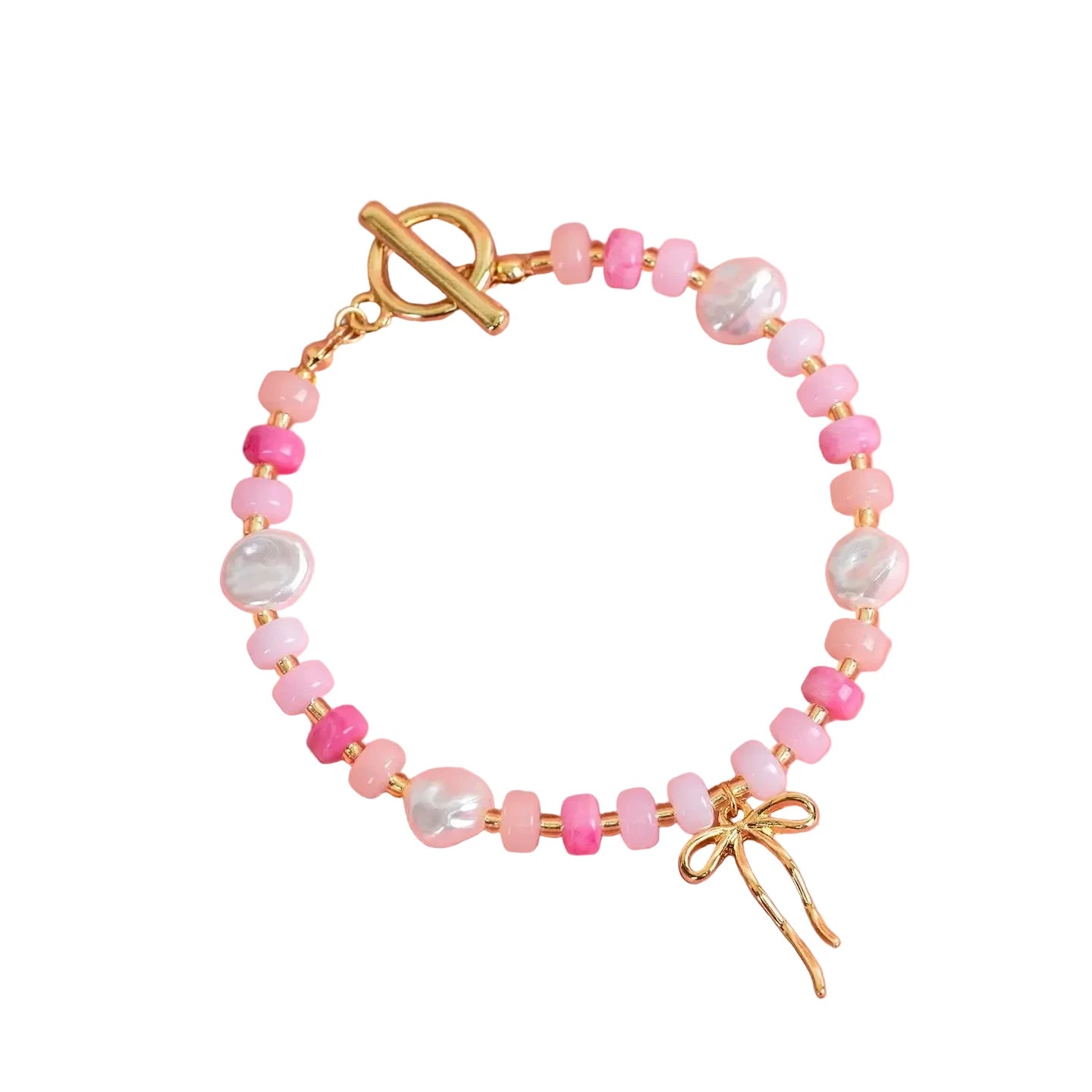 Pastel Crush Coquette Bow Bracelet - Pink