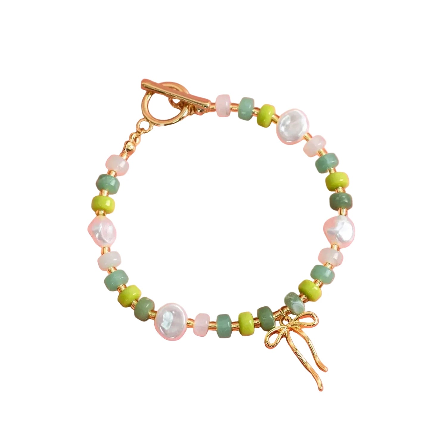Pastel Crush Coquette Bow Bracelet - Green