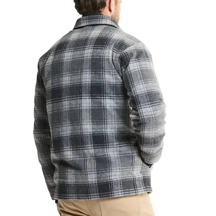 Black and Grey Plaid Sherpa Lined Brushed Flannel