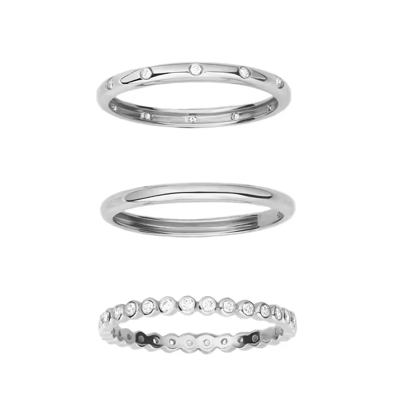 Starlette Apex Stacked Statement Rings in Silver