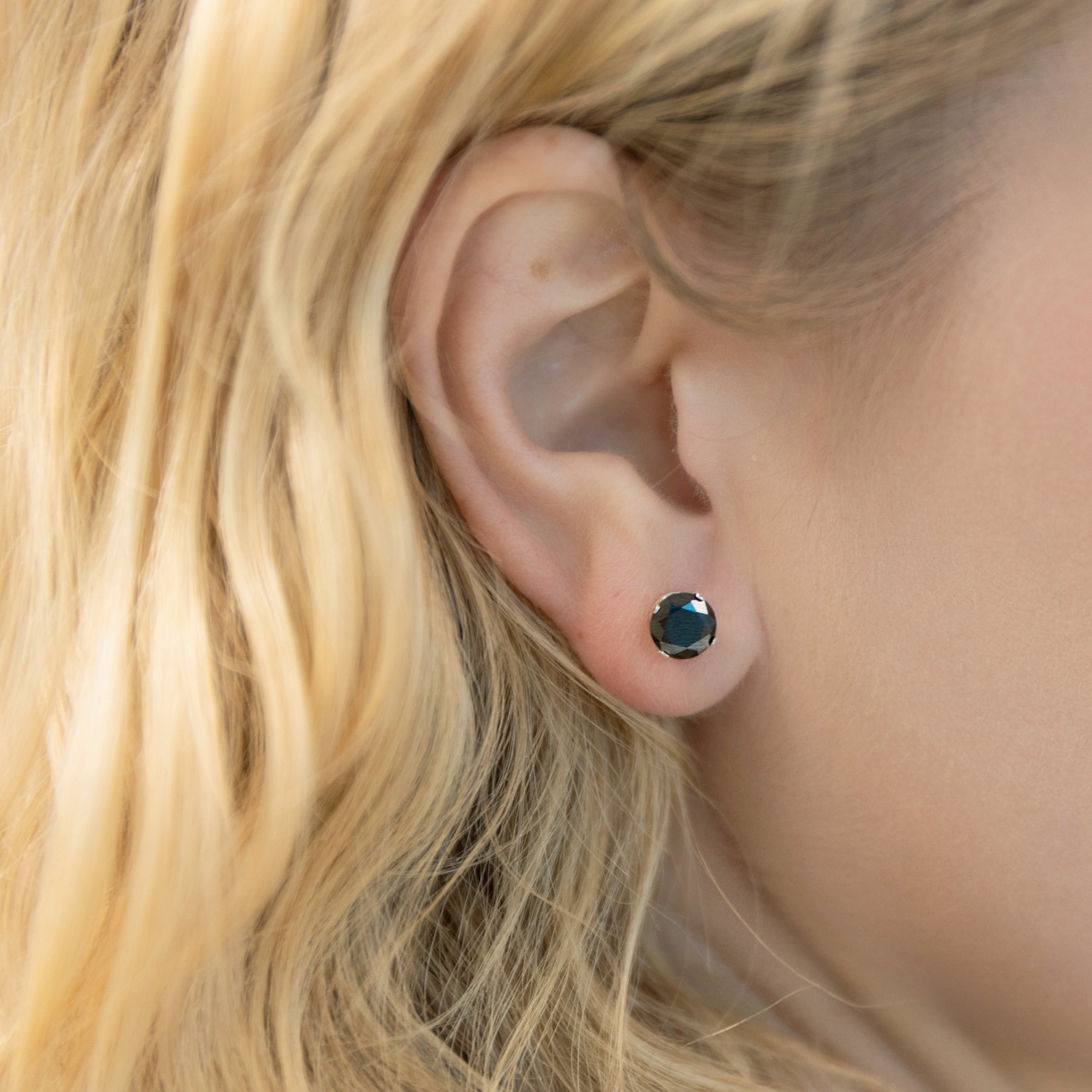Starlette Black Stud Earrings