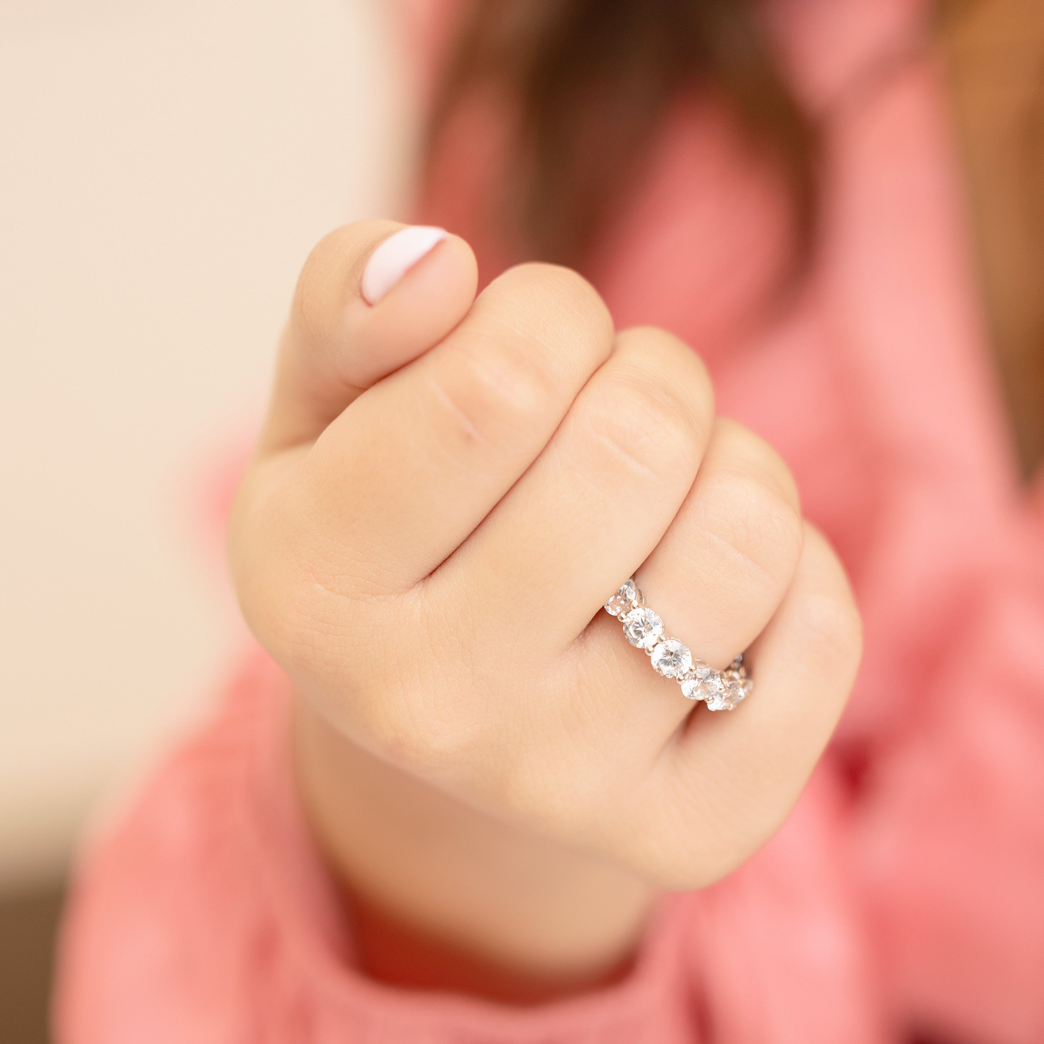 Starlette Evelyn Eternity Ring in Silver