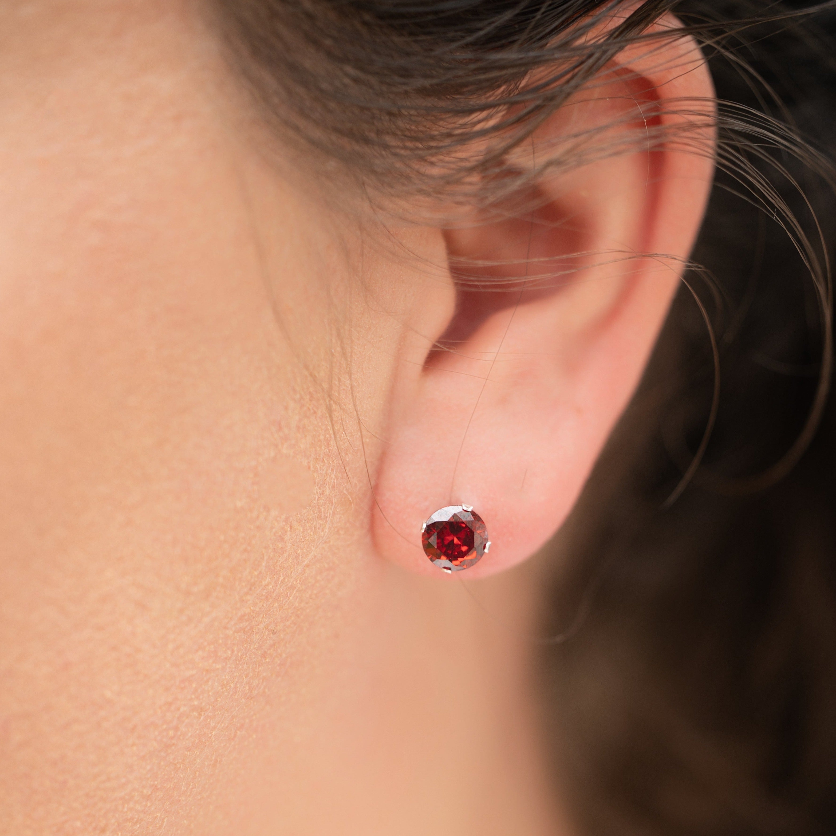 Starlette Garnet Birthstone Earrings