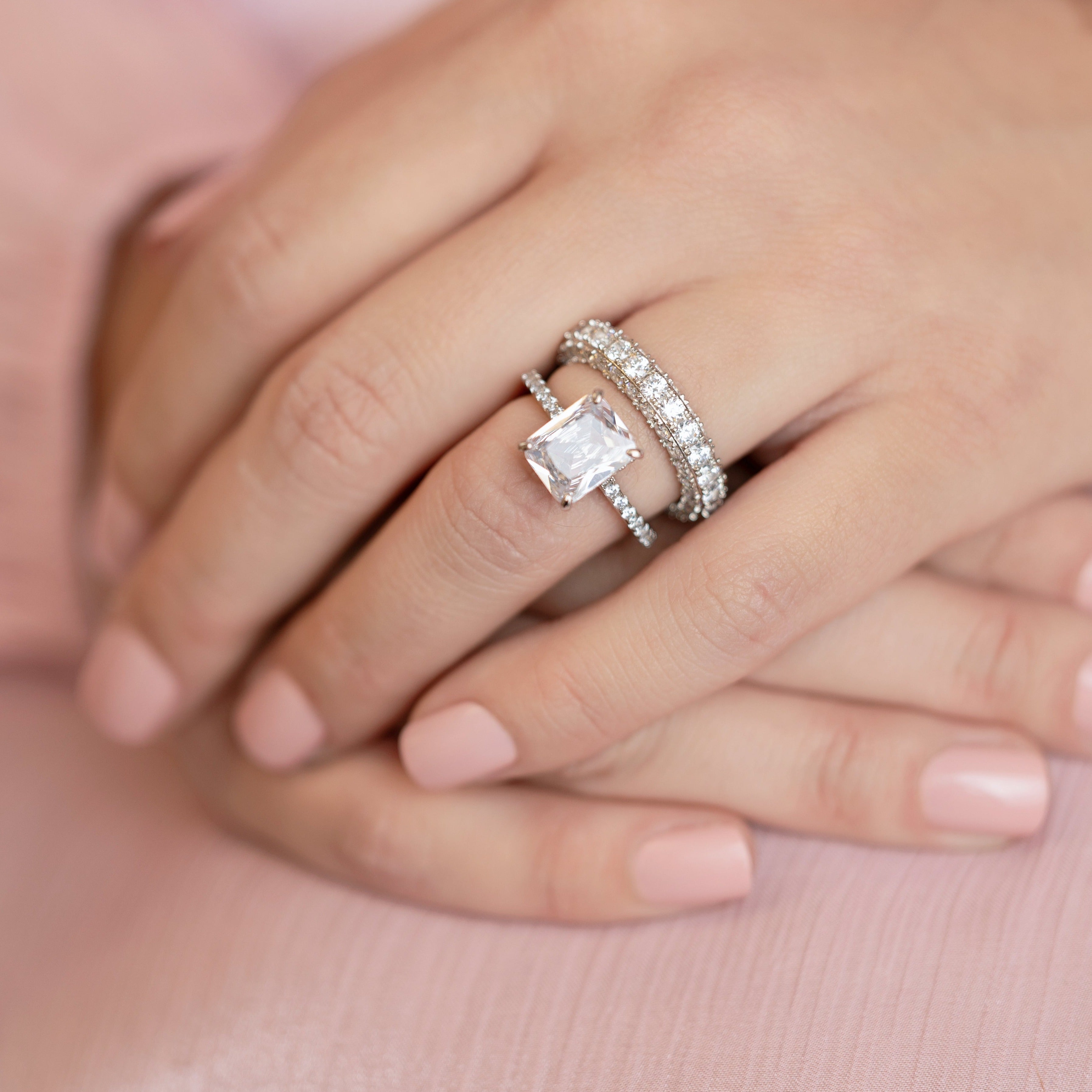 Starlette Jasmine Eternity Ring in Silver