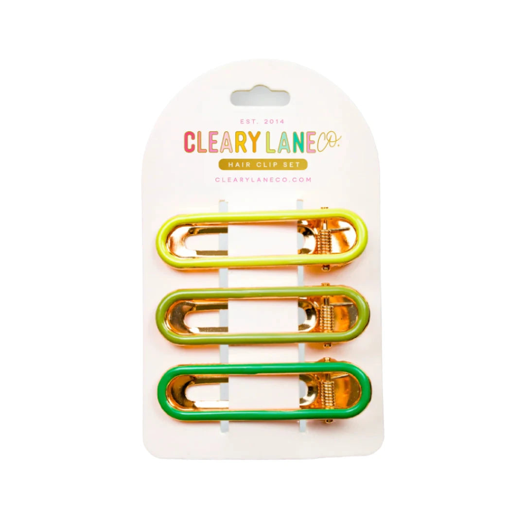 Hair Clip Set - Green