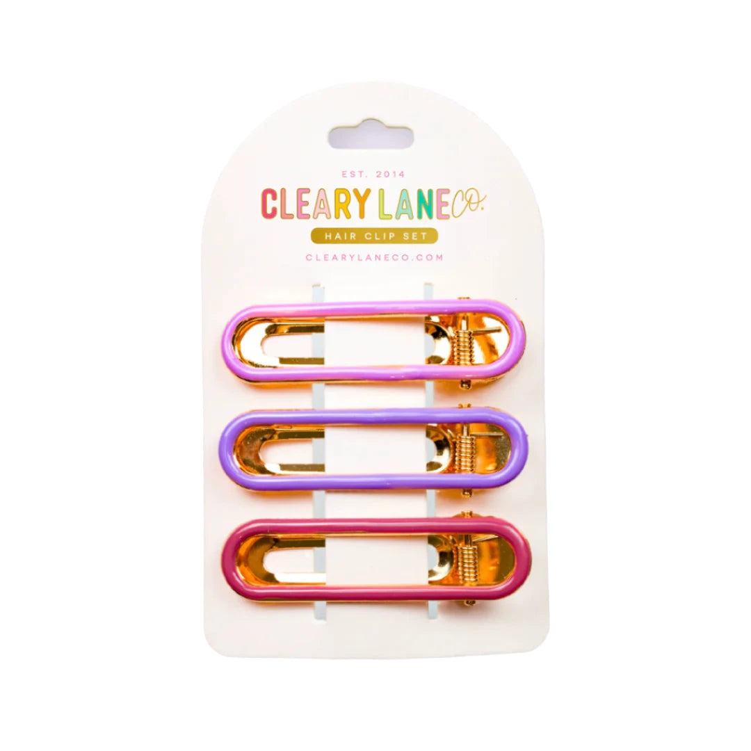 Hair Clip Set - Purple