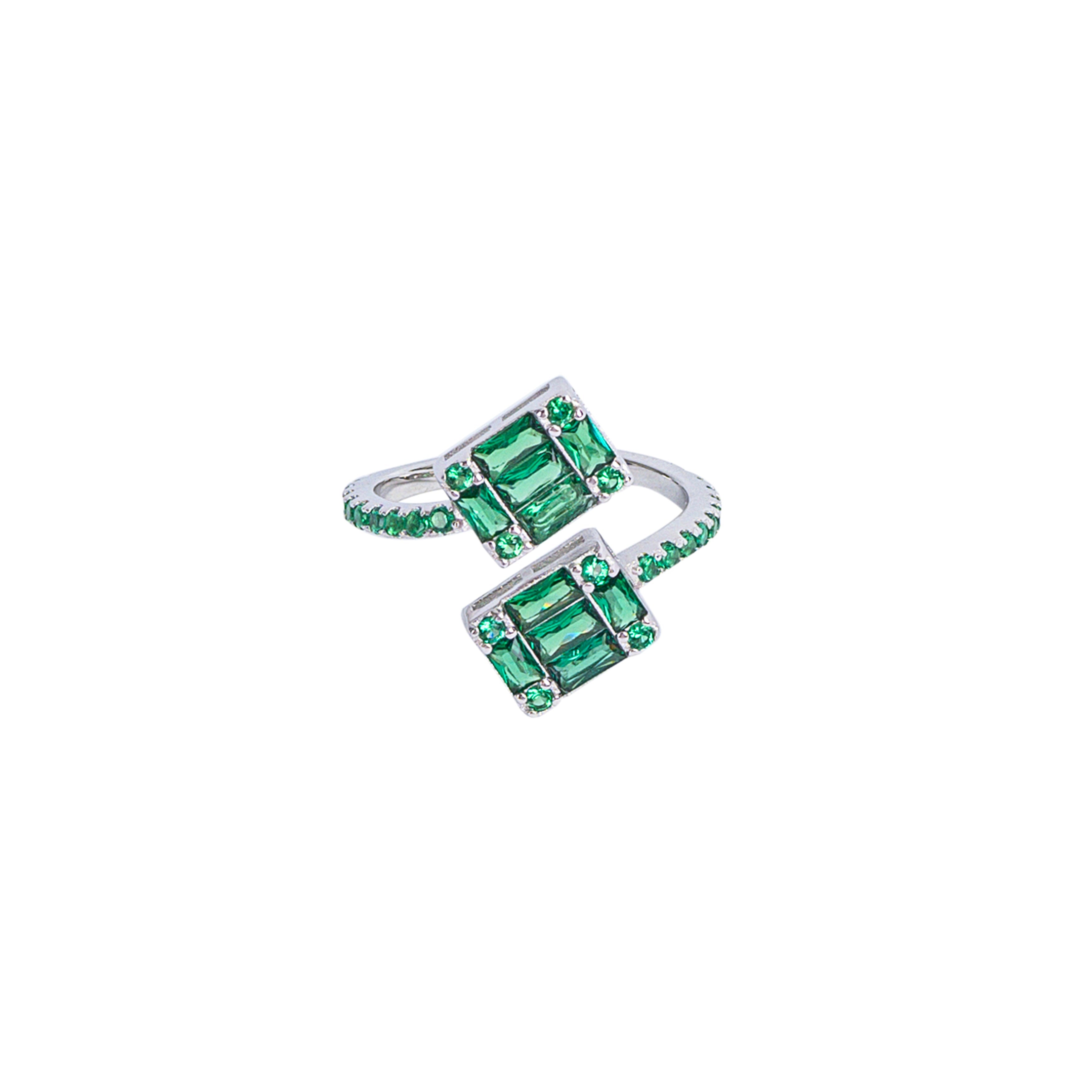 Starlette Adjustable Green CZ Statement Ring
