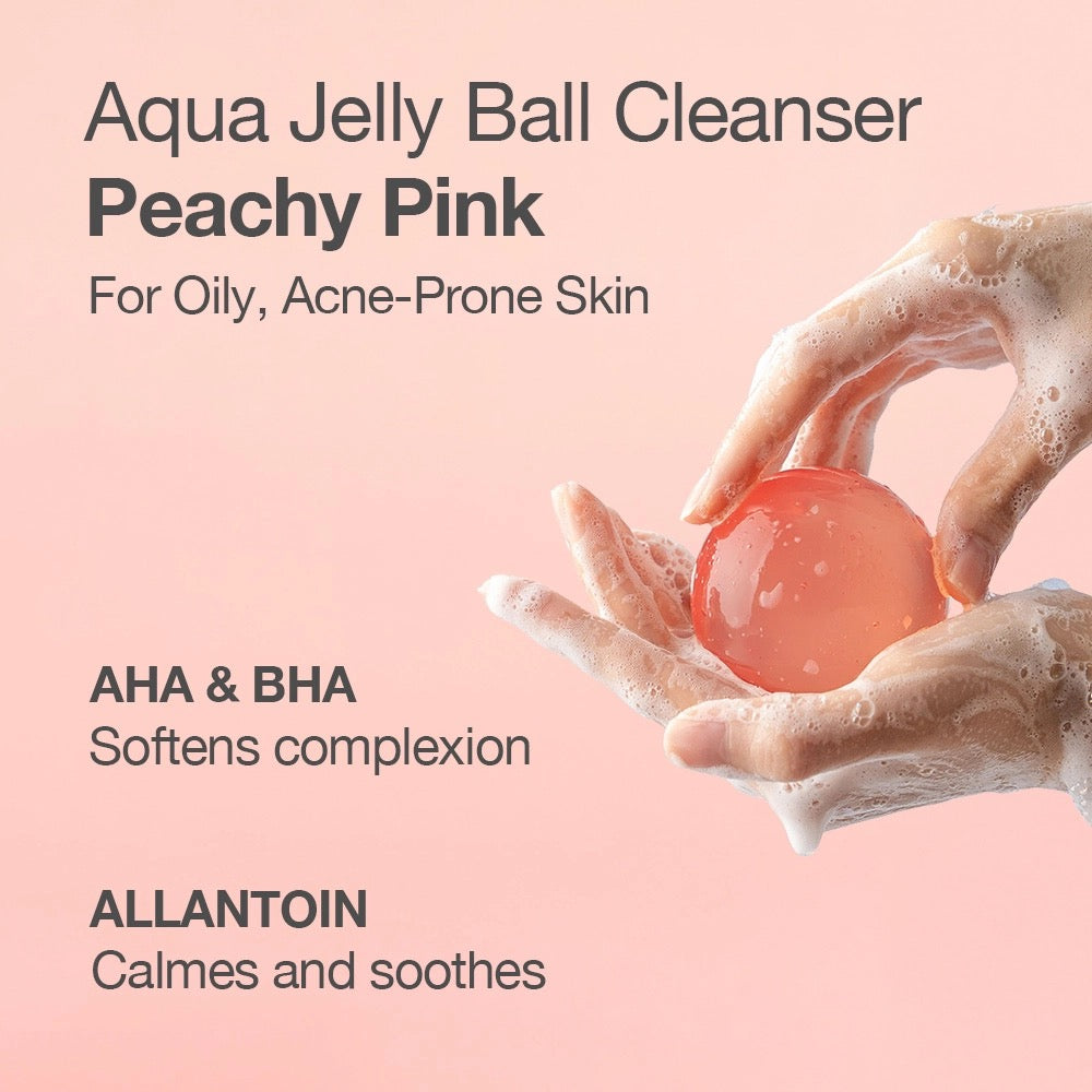 Exfoliating Aqua Jelly Ball Cleanser - Peachy Pink