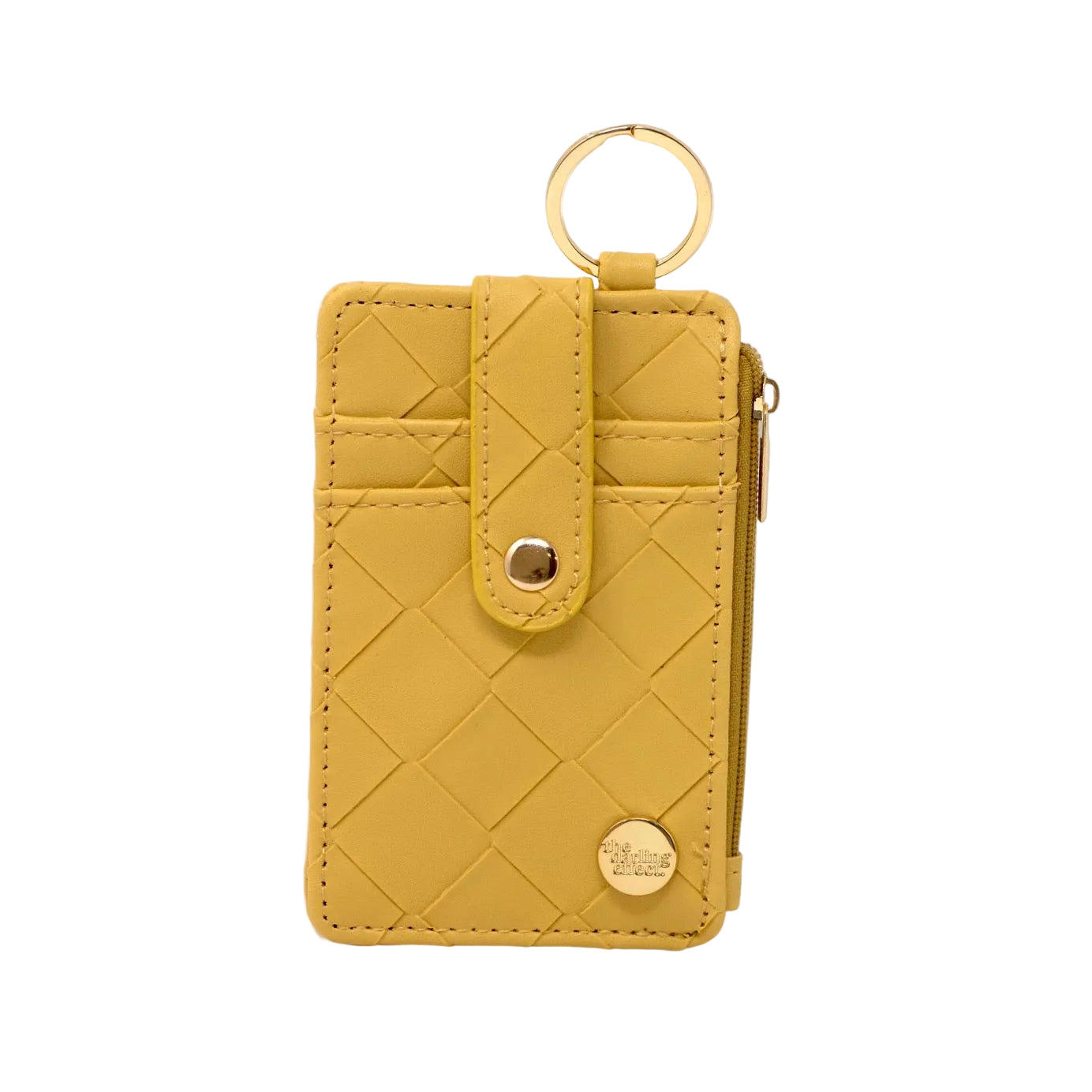 Woven Mustard Keychain Wallet