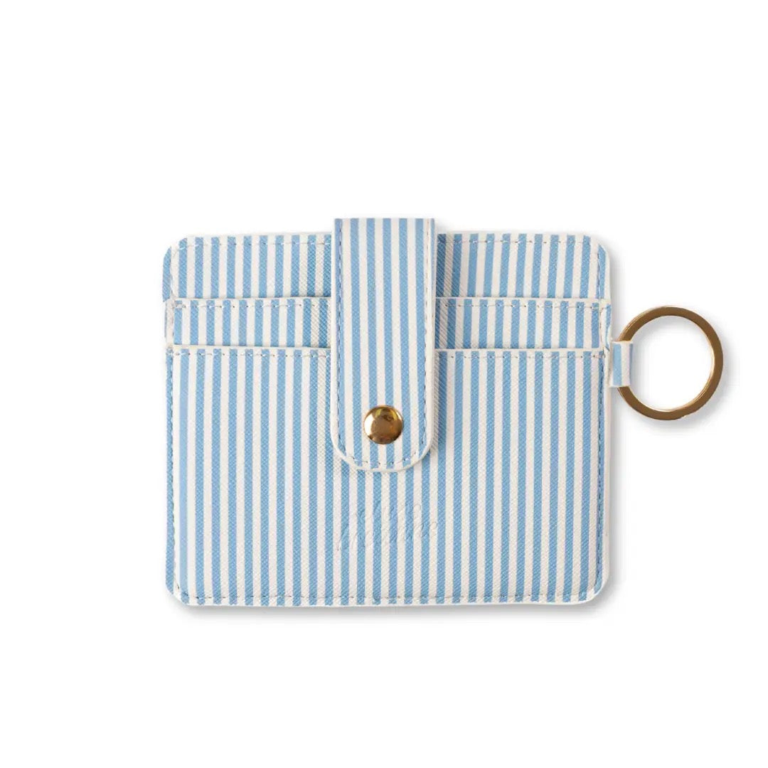 Blue Striped Wallet Keychain