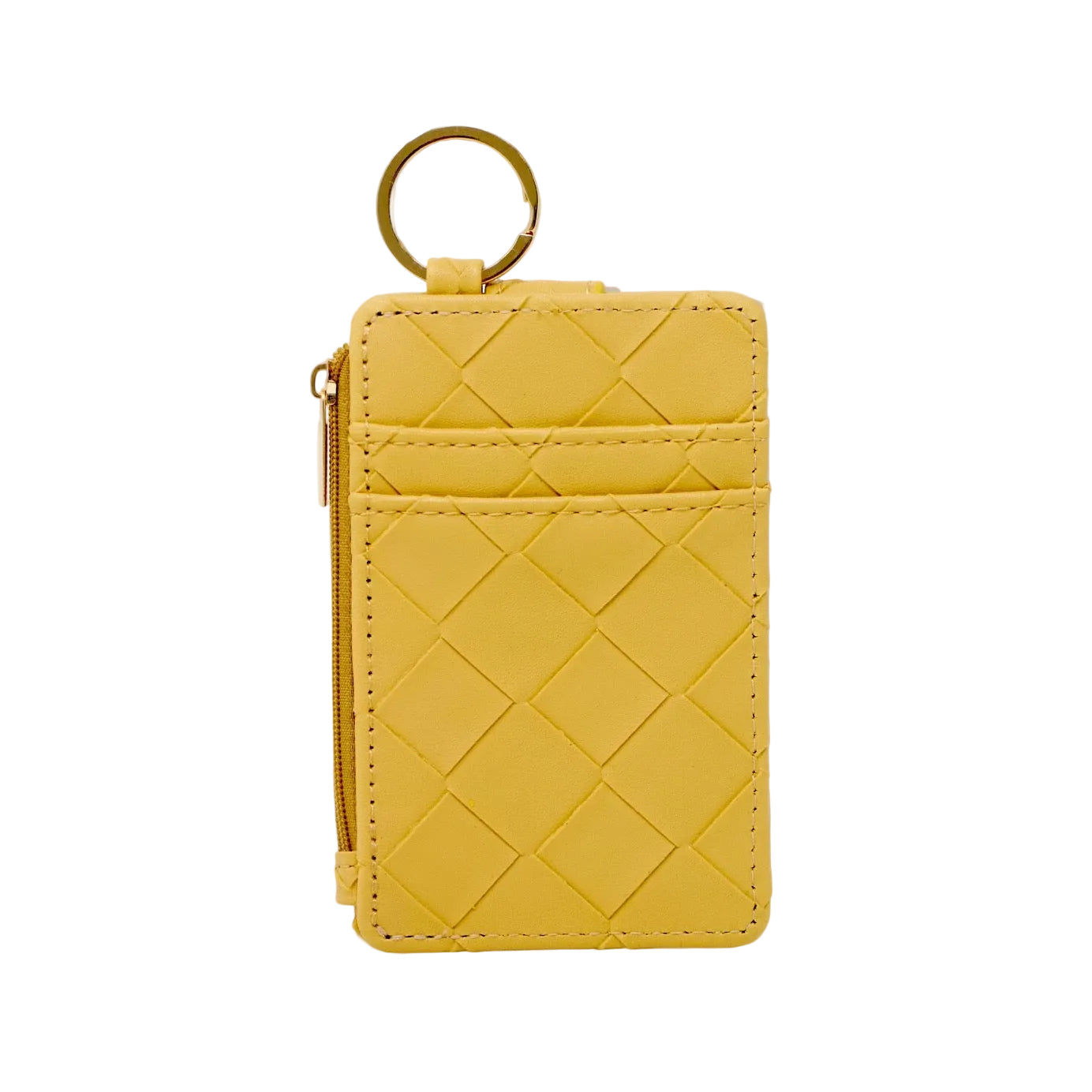 Woven Mustard Keychain Wallet