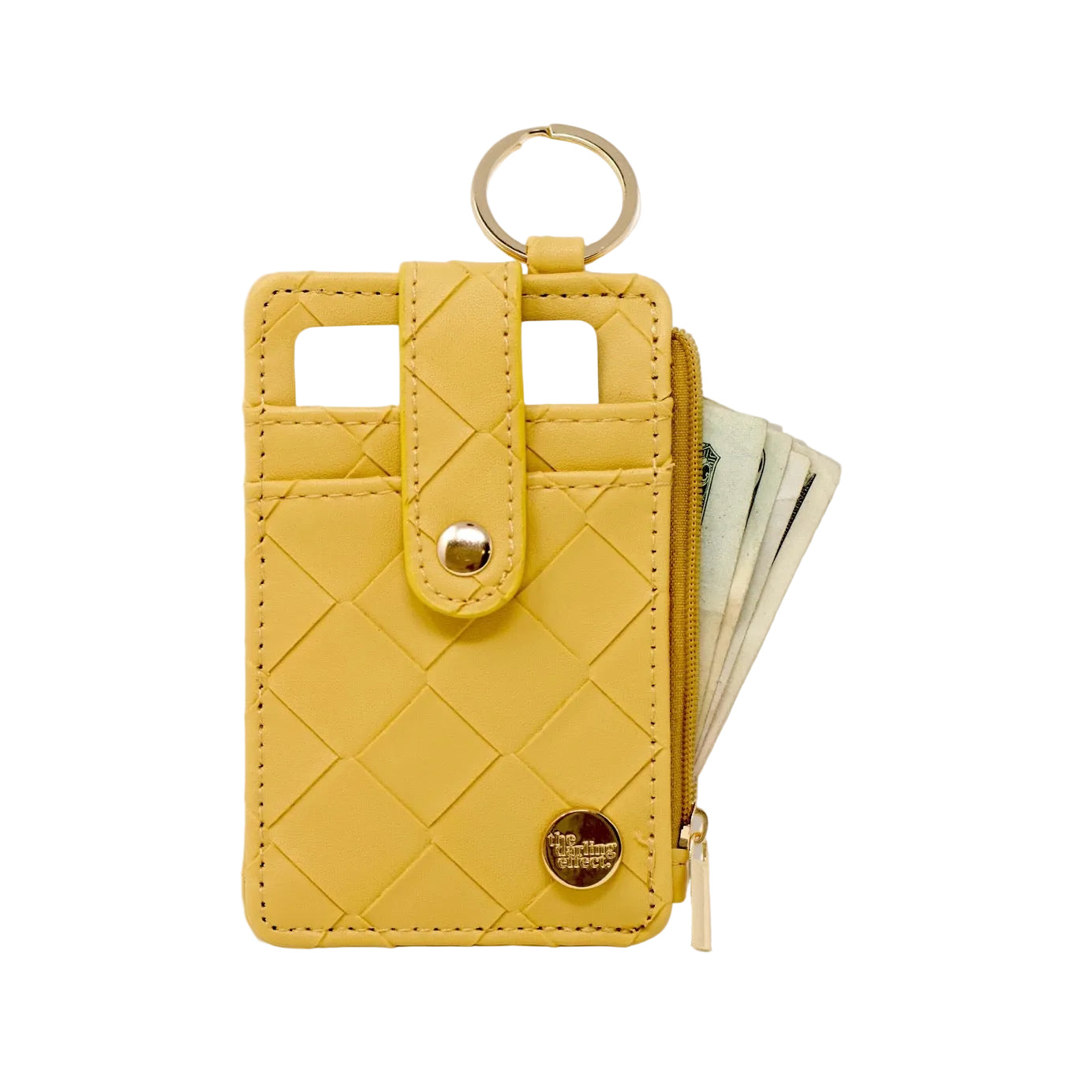 Woven Mustard Keychain Wallet
