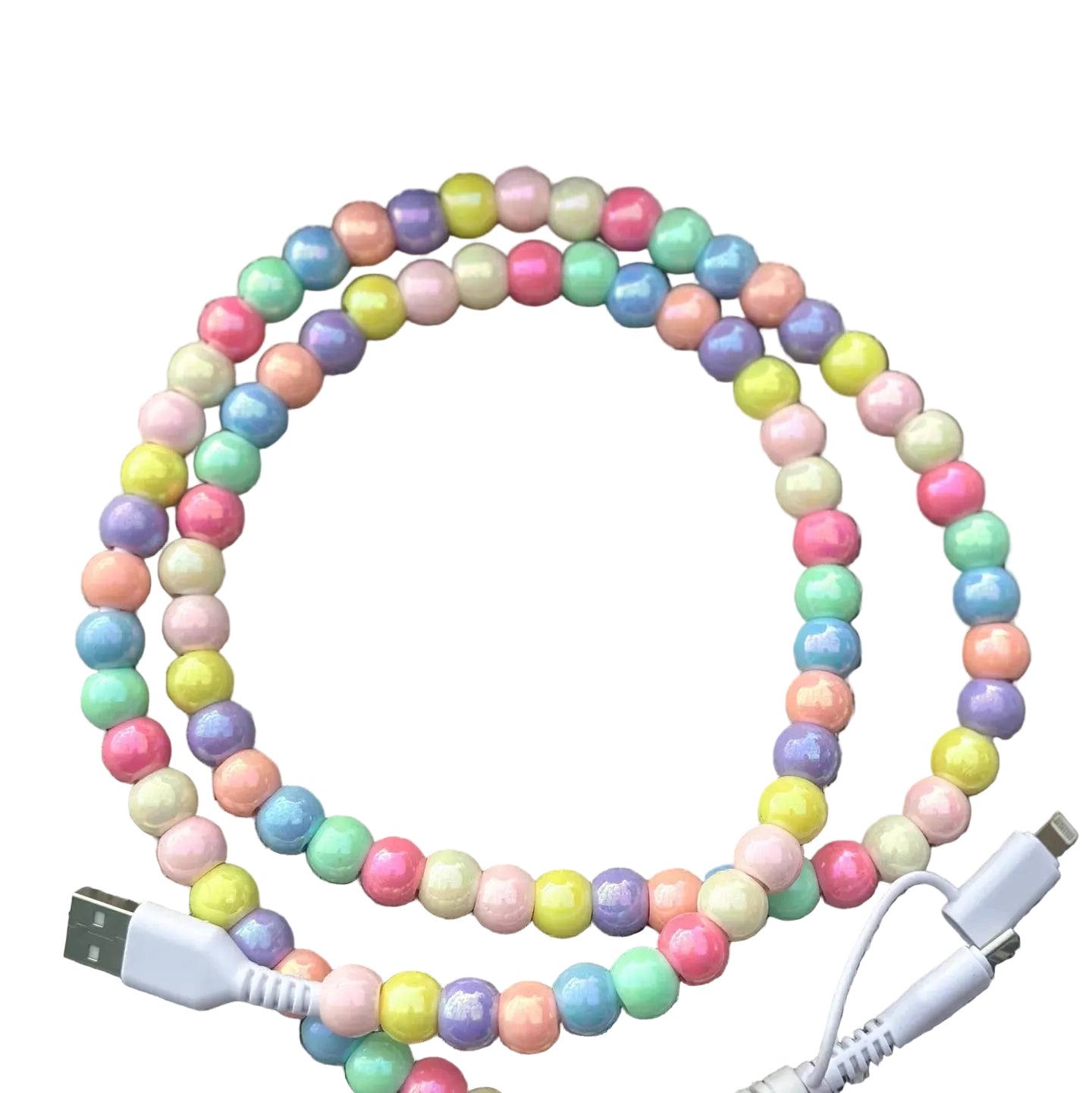 Rainbow Beaded 2-in-1 Phone Charger