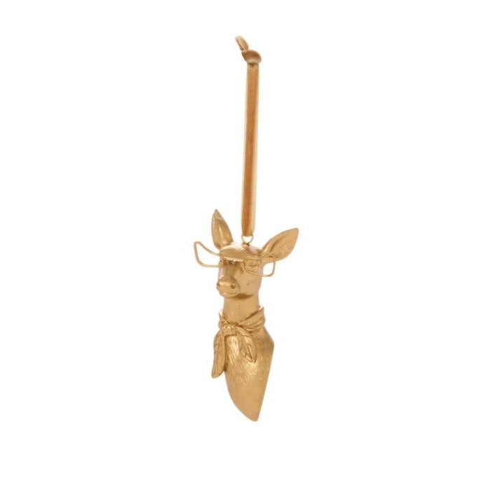 Golden Deer Bespectacled Ornament