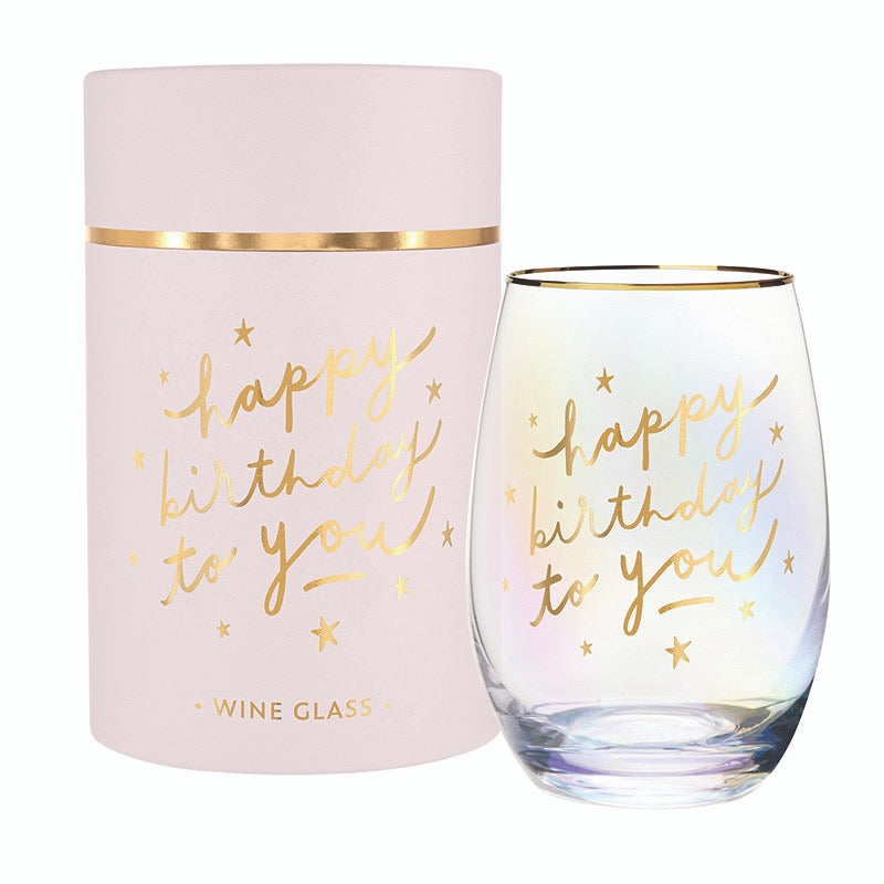 Happy Birthday Wine Glass