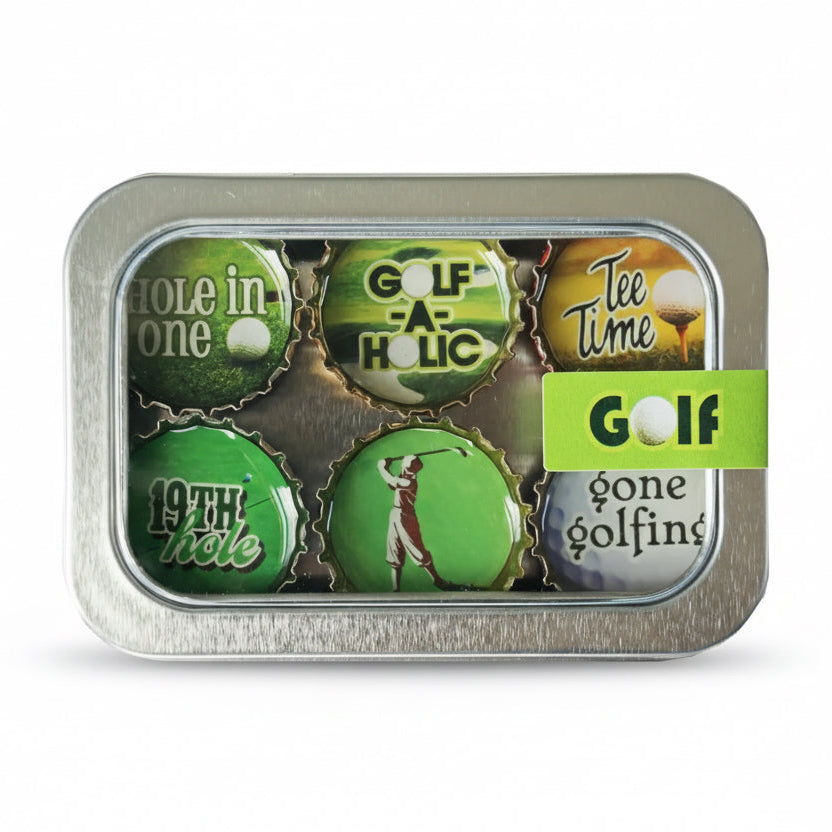 Golf Bottle Cap Magnet Set