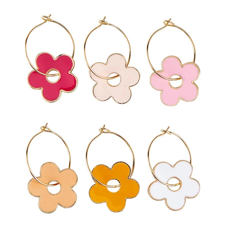 Flower Wine Charms in Wood Box