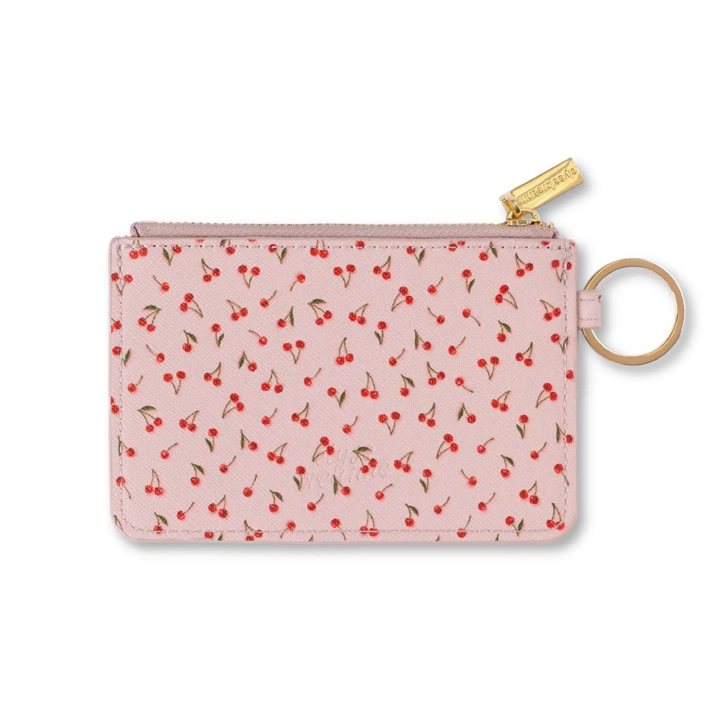Painted Cherries Keychain ID Holder