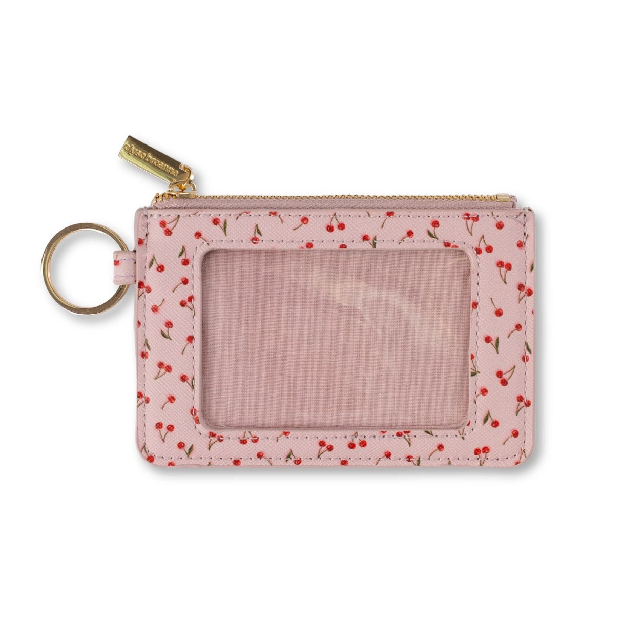 Painted Cherries Keychain ID Holder