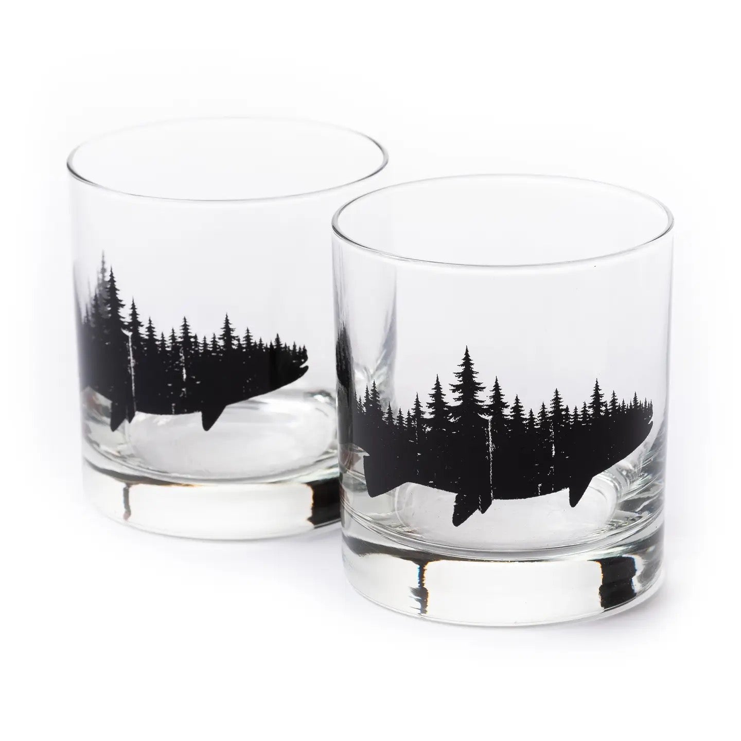 Fish and Forest Rocks Glass