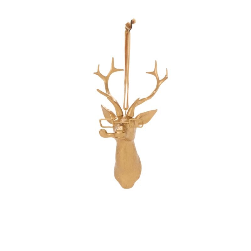 Golden Stag with Pipe Ornament