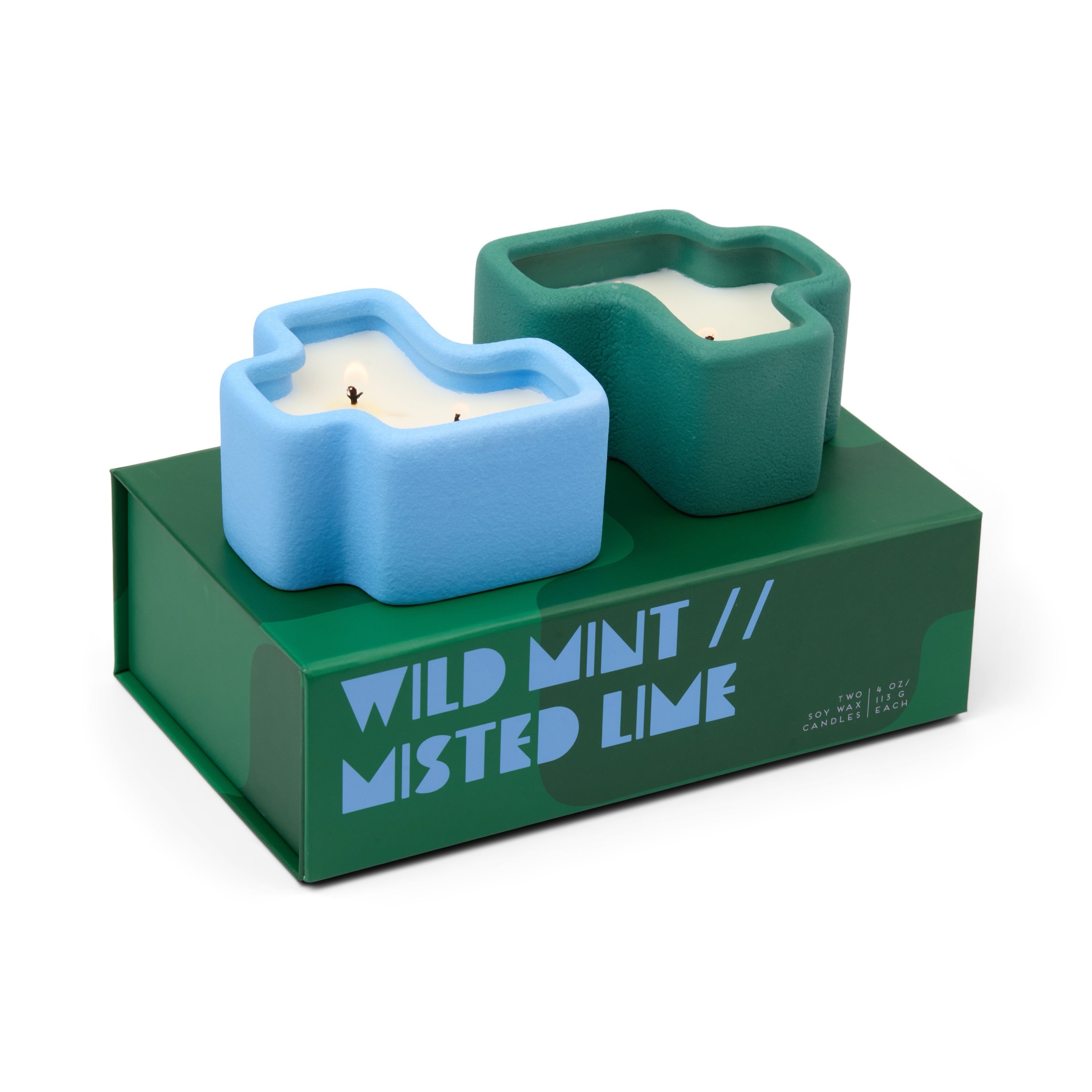 Jigsaw Candle Set - Wild Mint + Misted Lime