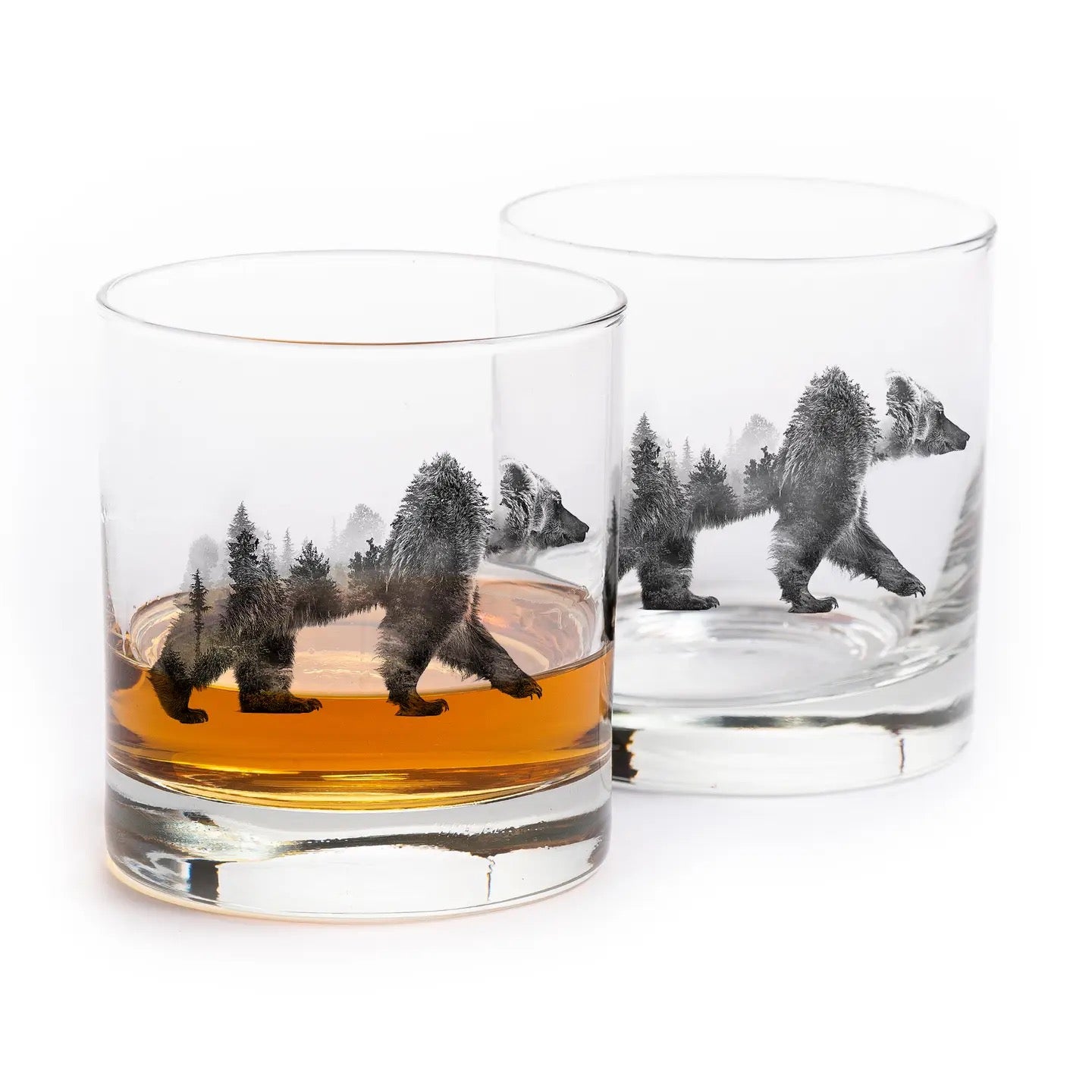Double Exposure Bear Rocks Glass