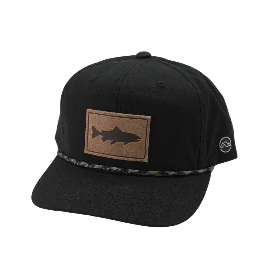 Trout Leather Patch Classic Rope Trucker Hat