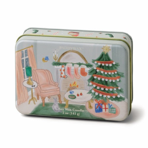 Vintage Holiday Tin Candle - Persimmon + Chestnut