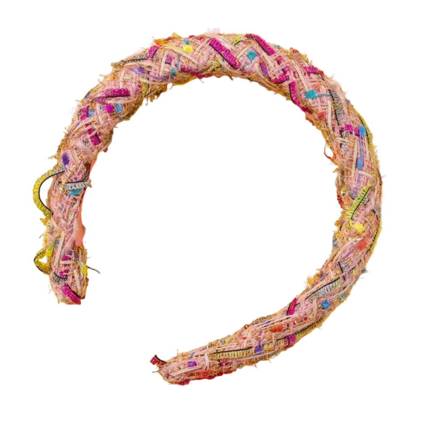 Party Ribbon Tweed Headband - Pink