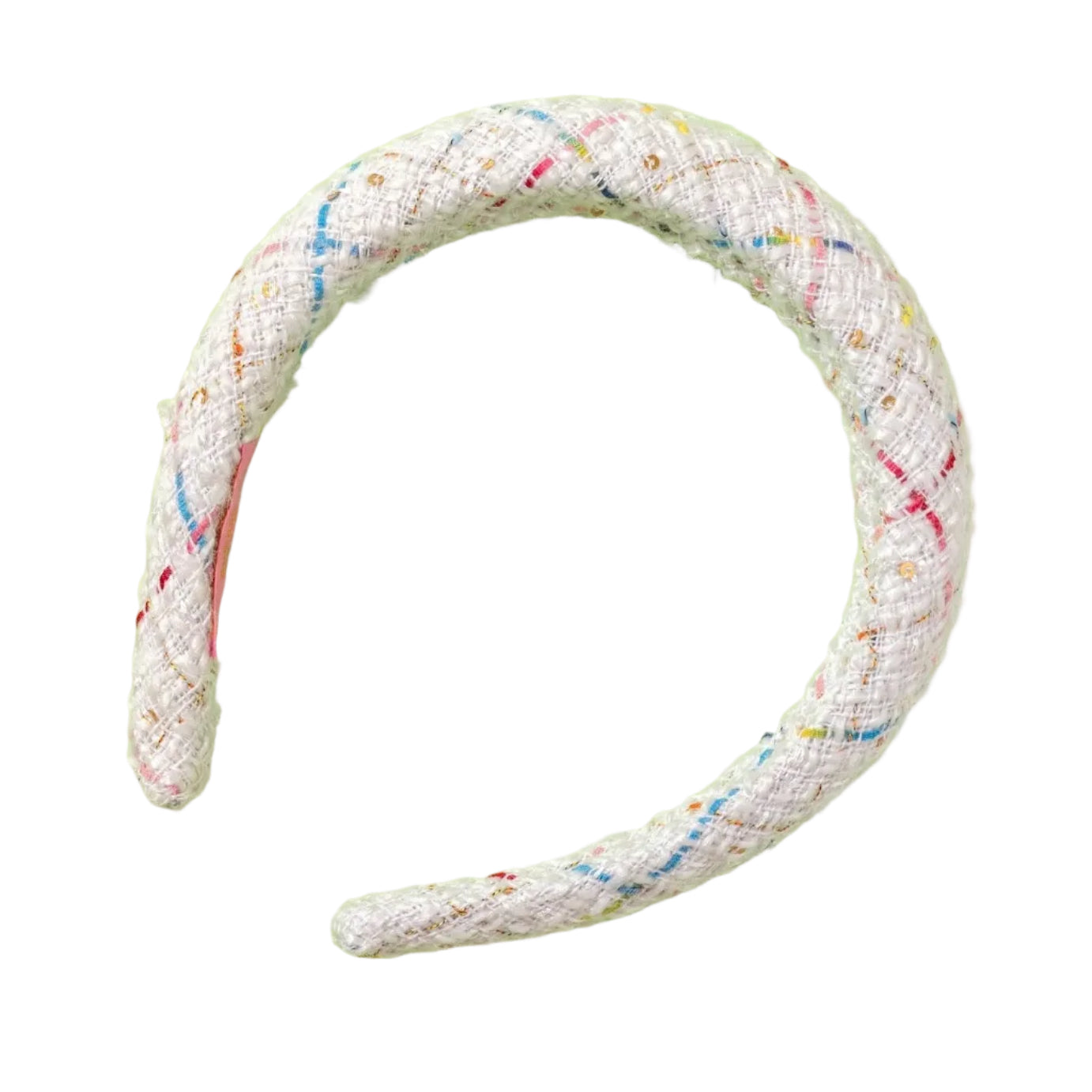 Party Ribbon Tweed Headband - White