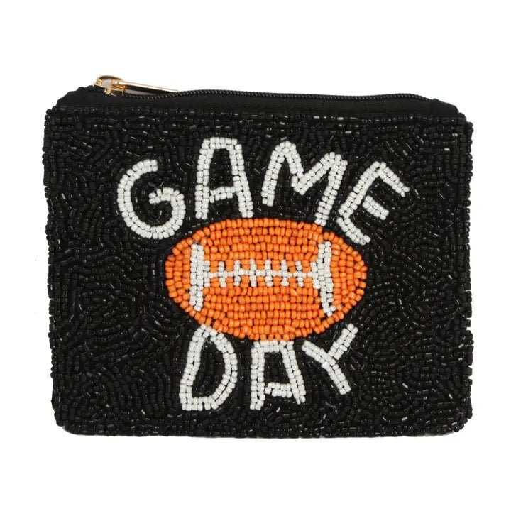Game Day Seed Beaded Coin Purse