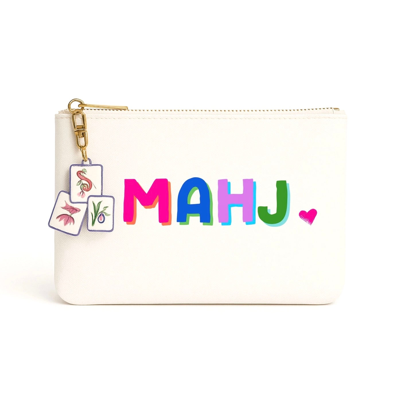 Canvas Mahjong Zipper Pouch